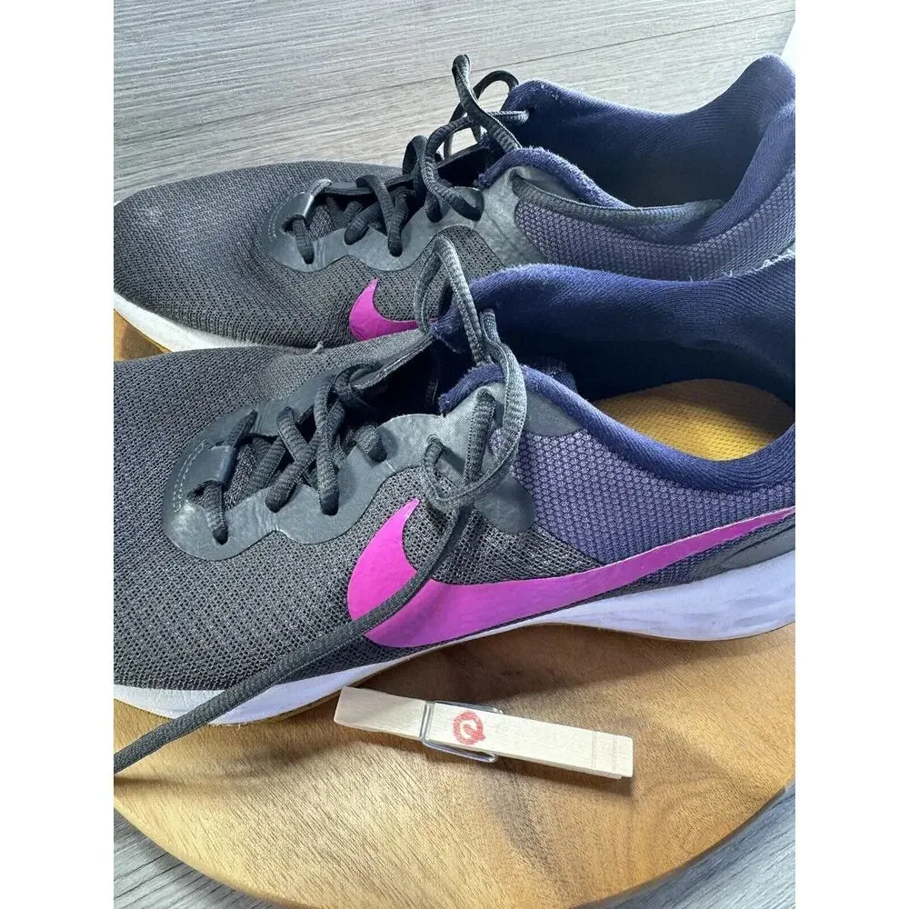Nike Revolution 6 Anthracite/Vivid Purple DD8475–011 Men's size 9.5 W